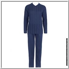 Pyjama long V-Shirt straight cotton